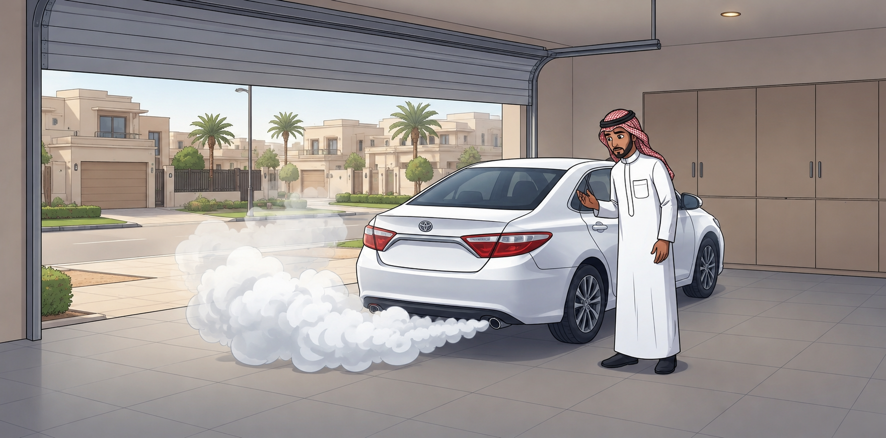 أسباب ظهور دخان أبيض من شكمان السيارة